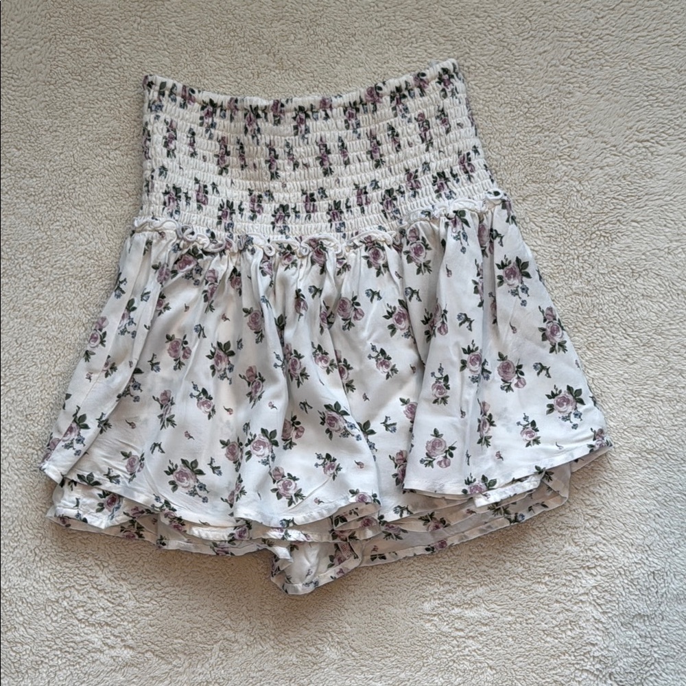 Hollister Floral Skirt - White and Purple
